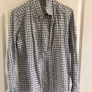 Frank and Eileen bottom down gingham print top
